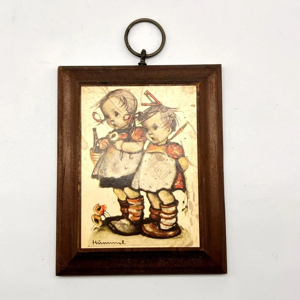 Vintage Hummel Wood Wall Plaques Lot of 3 Hanging Wall Art Boy and Girl Panels - Picture 5 of 16
